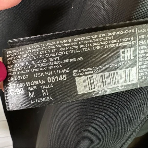 Mango size Medium Woolen Italian Wool Double-Breasted Belted Trench Coat Black - Picture 13 of 14